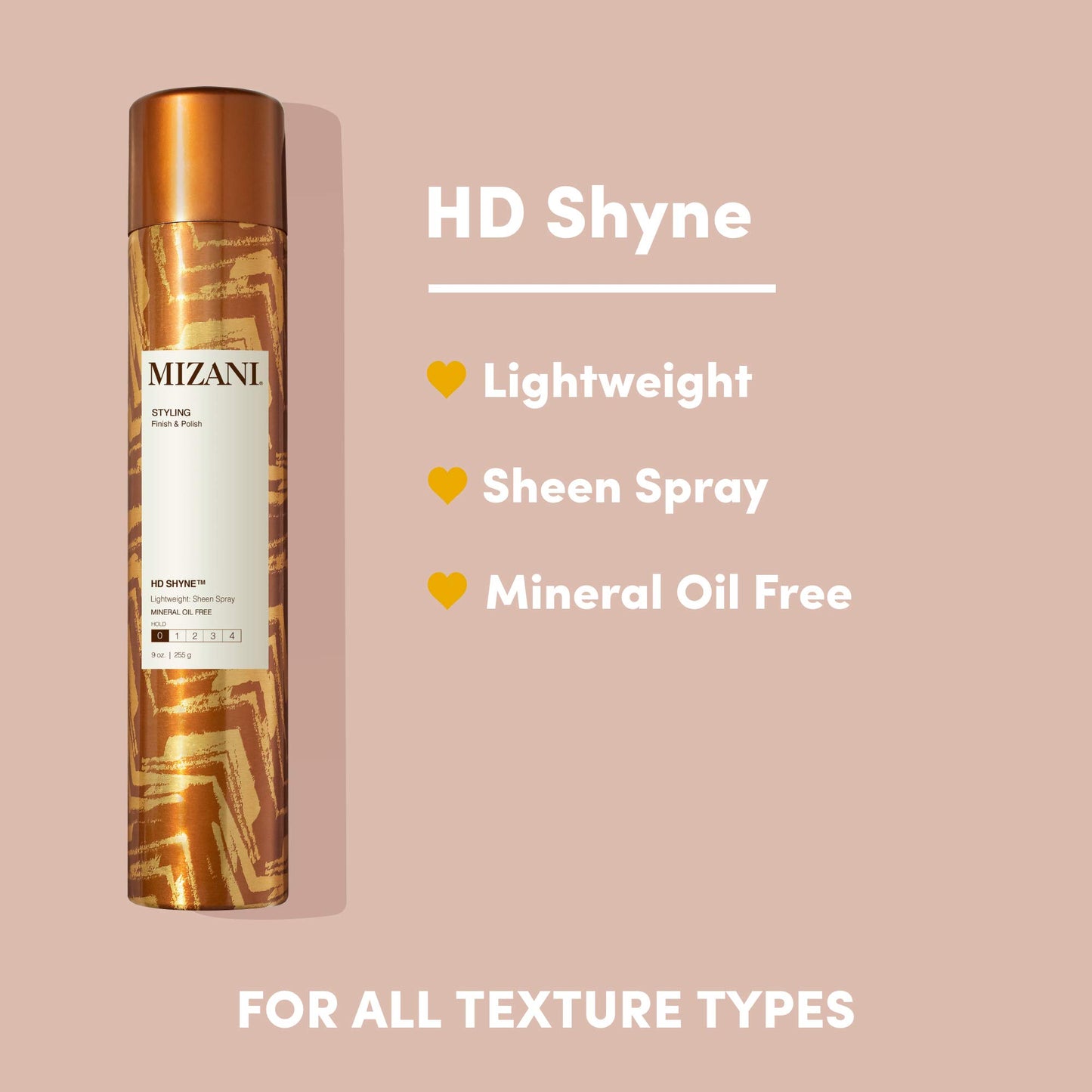 Mizani HD Shyne Lightweight Hairspray - Weightless, Oil-Free Formula, Shine & Nourishment
