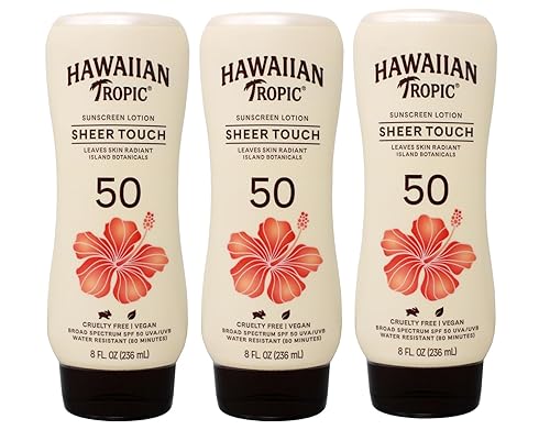 Hawaiian Tropic Sheer Touch Sunscreen SPF 50 Plus 8 oz (Pack of 3)