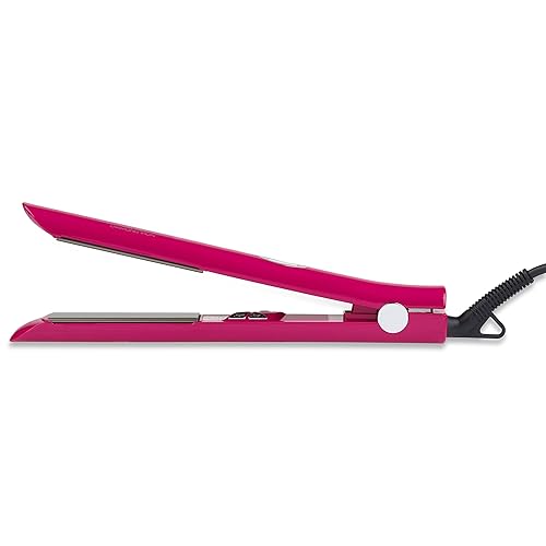 Brilliance New York - 1 Inch Diamond Titanium Flat Iron - 2 in 1 Hair Straightener and Curler - Anti-Static, Frizz-Free Ionic Plates - Auto Shut-Off