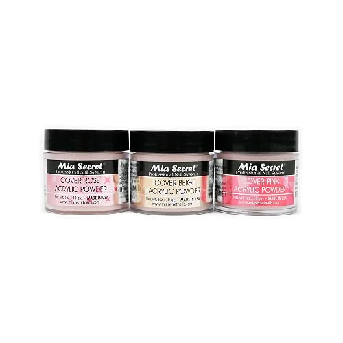 Mia Secret Cover Acrylic Powder 3 Piece Set - Pink/Beige/Rose 1 oz Beauty & Personal Care Mia Secret