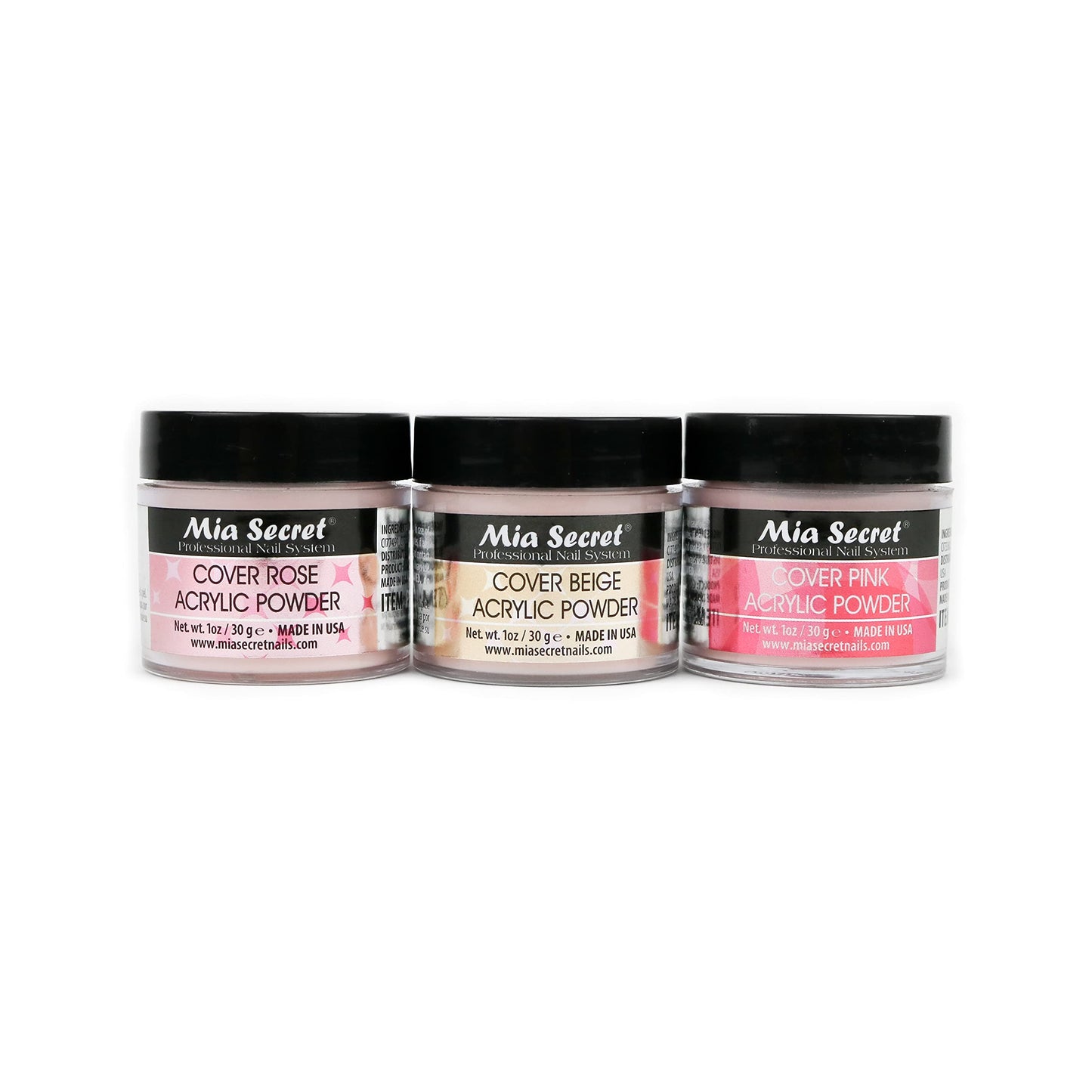Mia Secret Cover Acrylic Powder 3 Piece Set - Pink/Beige/Rose 1 oz Beauty & Personal Care Mia Secret