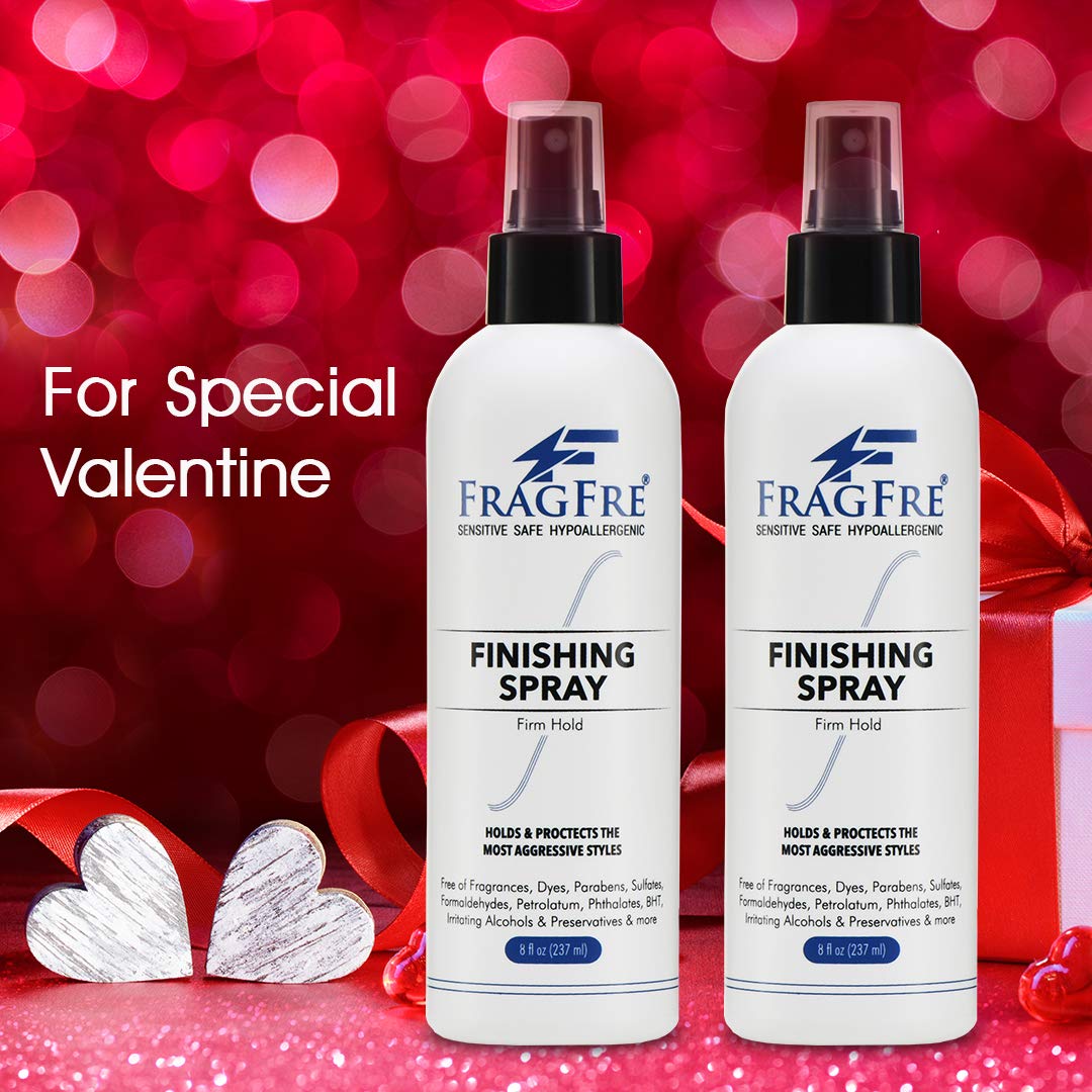 FRAGFRE Hair Finishing Spray Firm Hold 8 oz - Hair Spray for Sensitive Skin - Fragrance Free Hypoallergenic Parabens Free - Holds and Protects Your