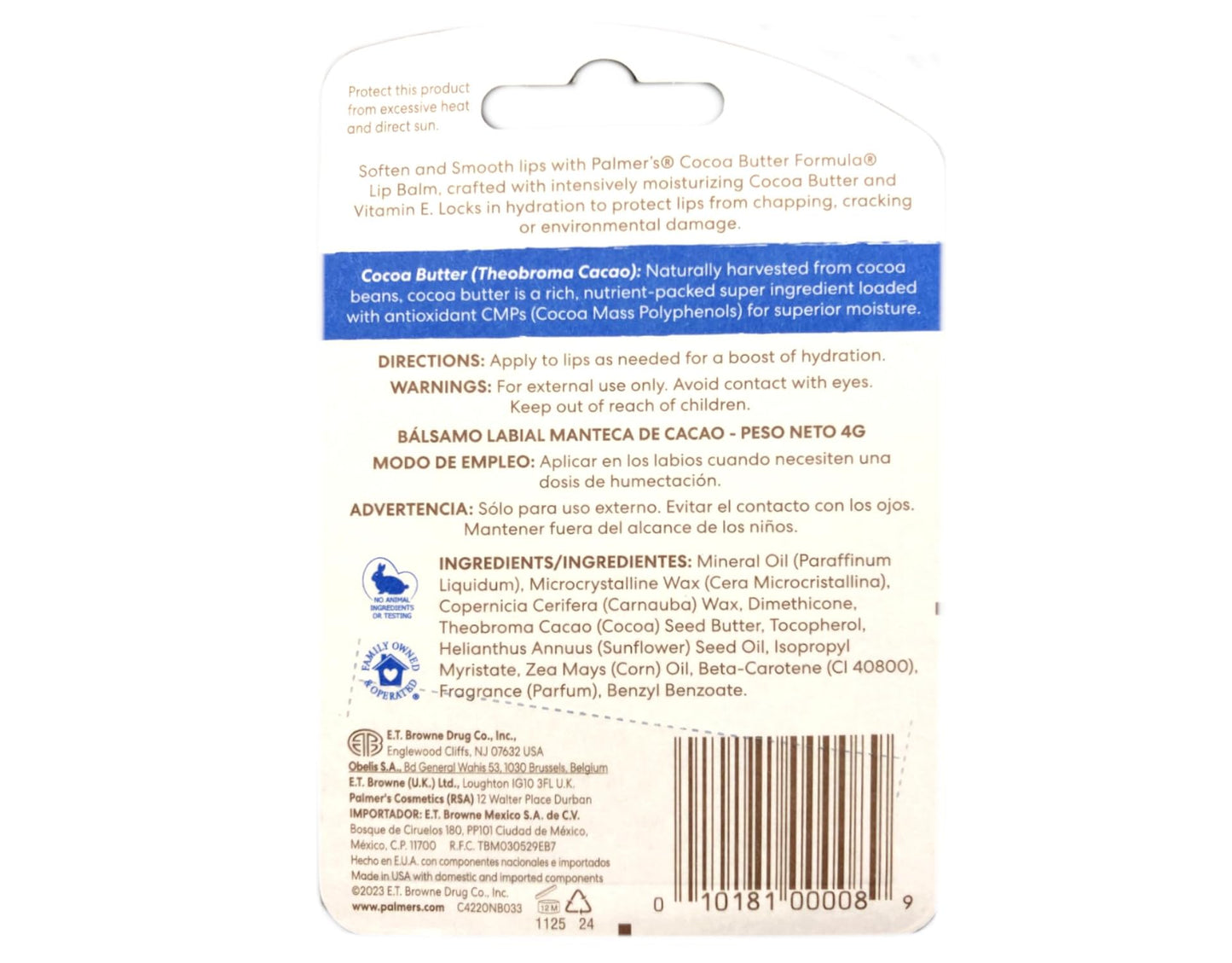 Palmer's Cocoa Butter Formula Lip Balm with Vitamin E, 4g/.15 oz (Pack of 6)