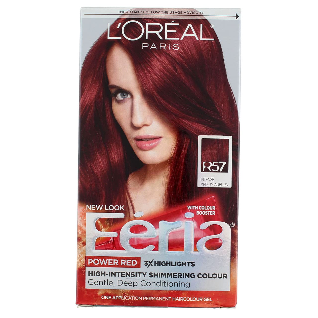 L'Oreal Paris Feria Permanent Haircolor, R57 Intense Medium Auburn 1 Count (Pack of 4) Beauty & Personal Care L'Oreal Paris