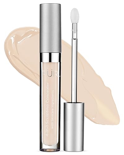 PÜR MINERALS 4-in-1 Sculpting Concealer for Women - Conceals, Brightens, Plumps & Corrects - Hydrating & Moisturizing Makeup Concealer with Medium