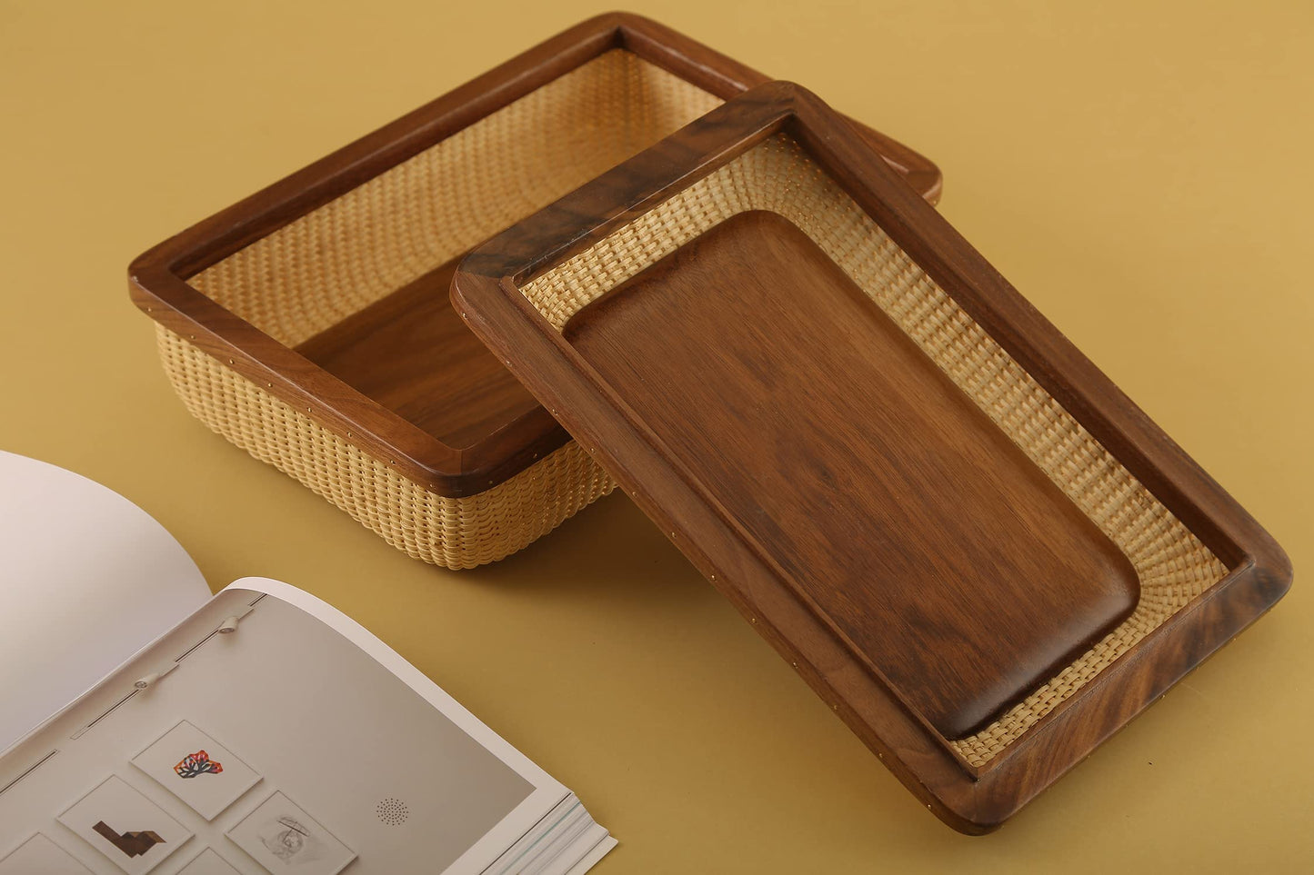 Teng Jin Rectangular with Lid Handmade Nantucket basket Cane staves finely-woven home-storage-baskets-and-containers Arts,Decorative Storage Baskets…