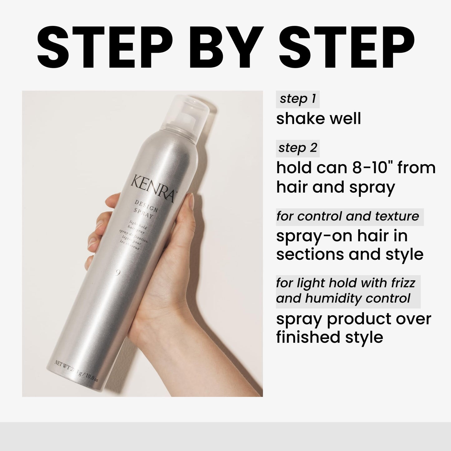 Kenra Professional Design Spray 9 | Light Hold Hairspray | Tames Frizz & Flyaways | Lightweight, Brushable Formula | All Hair Types | 10 oz