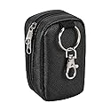 Meiiy Chapstick Holder Bag Small Lip Balm Sleeve Pouch Lipstick Portable Storage Bag Lip Gloss Case With Hook Accessories Gift for Women (balck)