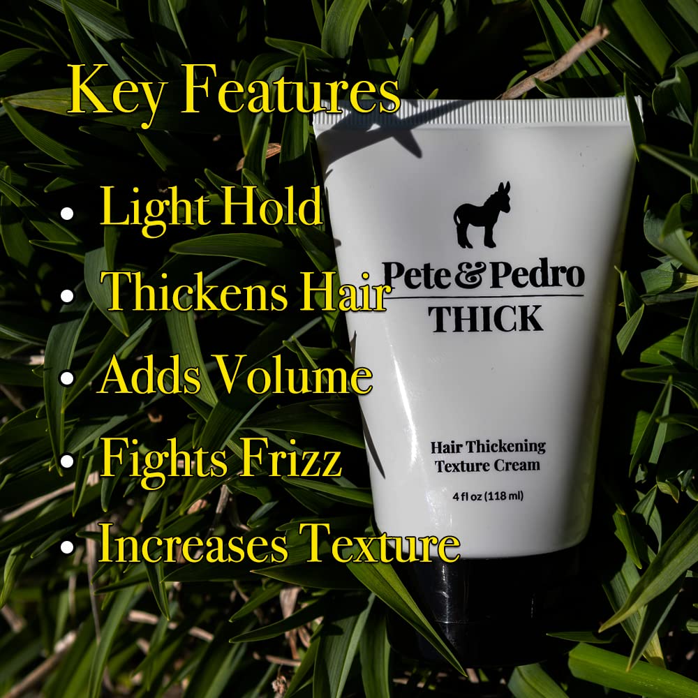 Pete & Pedro THICK Hair Cream - Light-Holding, Thickening & Texture Styling Cream | For Fine, Thin, & Thinning Hair, Men & Women | Adds Thickness