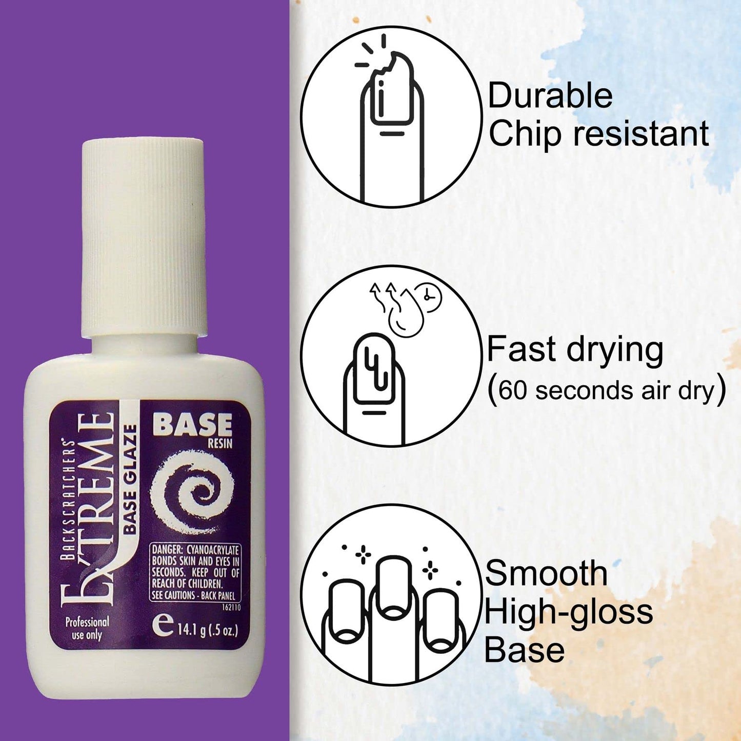 BACKSCRATCHERS Extreme Glaze - Coat Nails Resin For Acrylic Dipping Powder - Quick Dry Artificial Nail Tips Adhesive (Base Glaze)