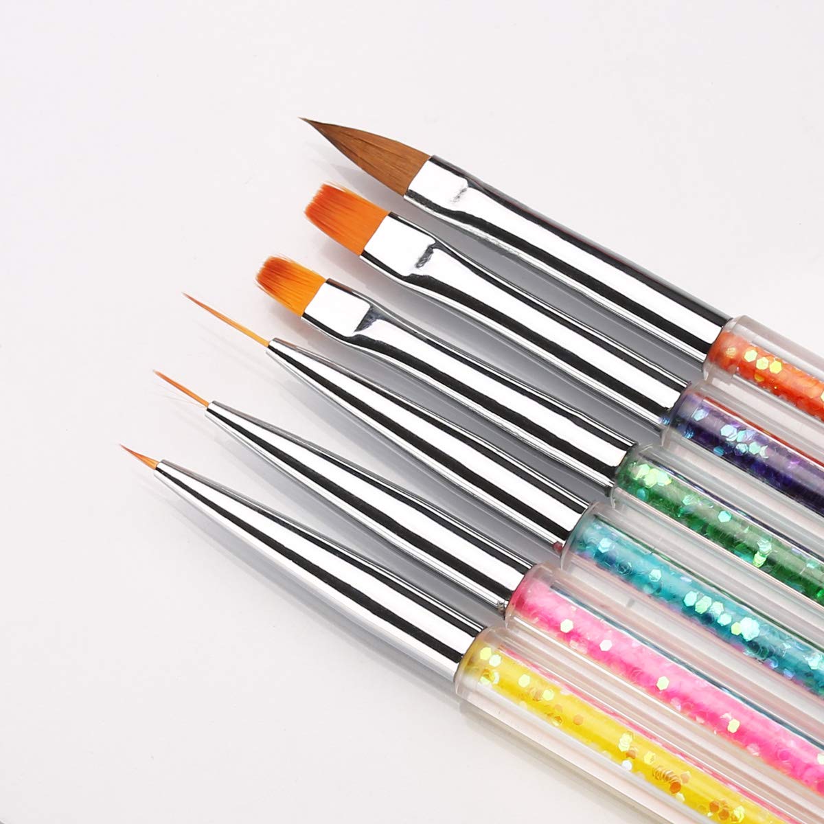 iminoo 6PCS Nail Art Brushes,Double Ended Nail Liner Brush Dotting Pen Nail Art Point Drill Drawing Tools,Double Ended Nail Art Brushe for DIY Nail