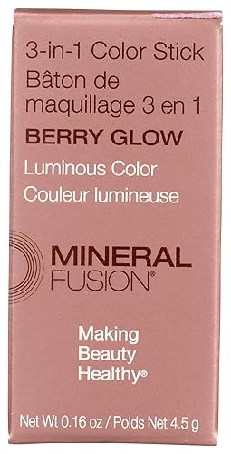 3-In-1 Color Stick - Berry Glow by Mineral Fusion for Women - 0.16 oz Makeup