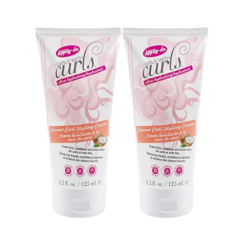 Dippity-Do Girls With Curls Ultra-Hydrating Coconut Curl Styling Cream for Curly Textured Hair, Repair, Define, Hydrate & Style, Curly Hair Product