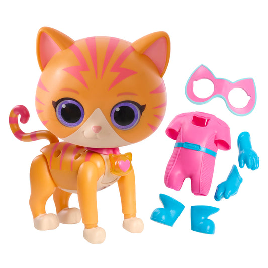 Just Play Disney Junior SuperKitties Cat-Tastic Transforming Ginny Lights and Sounds Figure, Kids Toys for Ages 3 Up