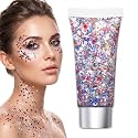 Red White Blue Hair Glitter Stick, 2026 New Patriotic USA Flag Star Chunky Face Body Outfits Sparkle Patriotic Pride Glitter for Soccer President's