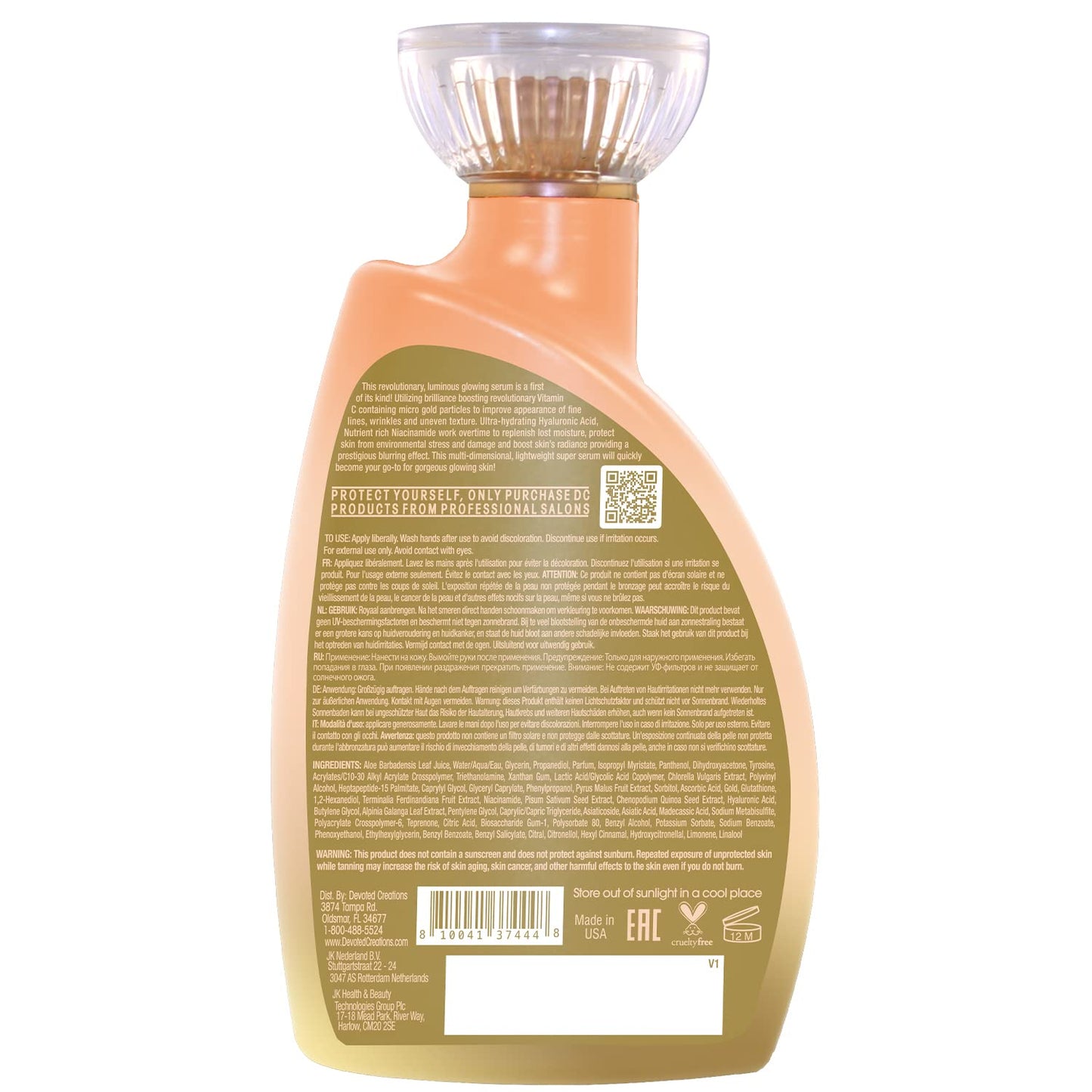 Devoted Creations CEglOw Dark Tanning Lotion - Vitamin C Infused Glowing Serum Promotes a Luminous Complexion Ultra-Hydrating Hyaluronic Acid