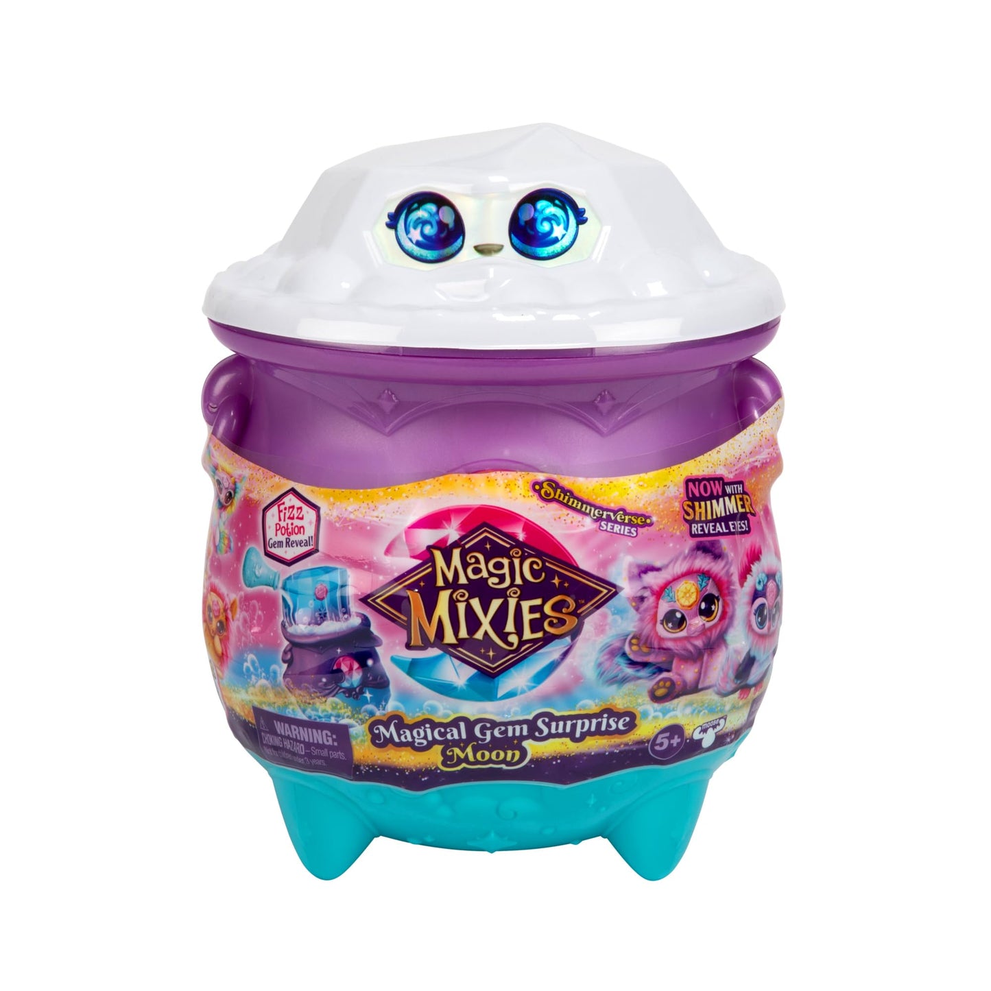 Magic Mixies Magical Gem Surprise Cauldron: Moon. with New Shimmer Eyes! Reveal an Mixie Plushie from The Fizzing Cauldron and Discover 2 Magical…