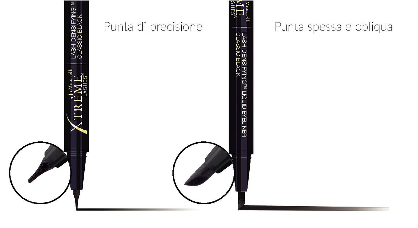 Xtreme Lashes Lash Densifying Liquid Eyeliner, Classic Black, Smudge-Resistant, Dual-Tip, Long-Lasting Make Up, Hypoallergenic, Safe for Eyelash