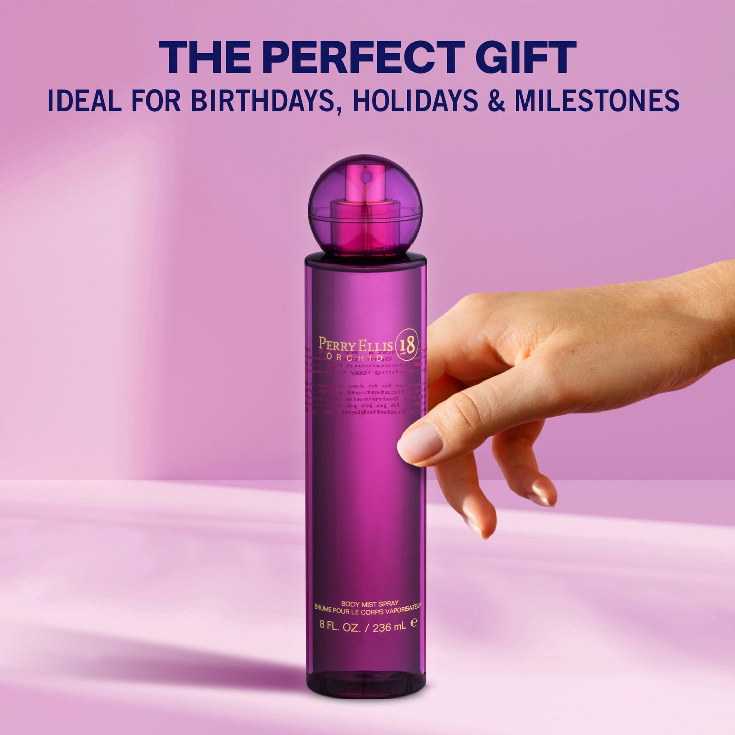Perry Ellis 18 Orchid Body Spray for Women - Floral & Vanilla Body Mist, Perfumes for Women, Long Lasting Fragrance, EDT, Eau De Parfum with Fresh