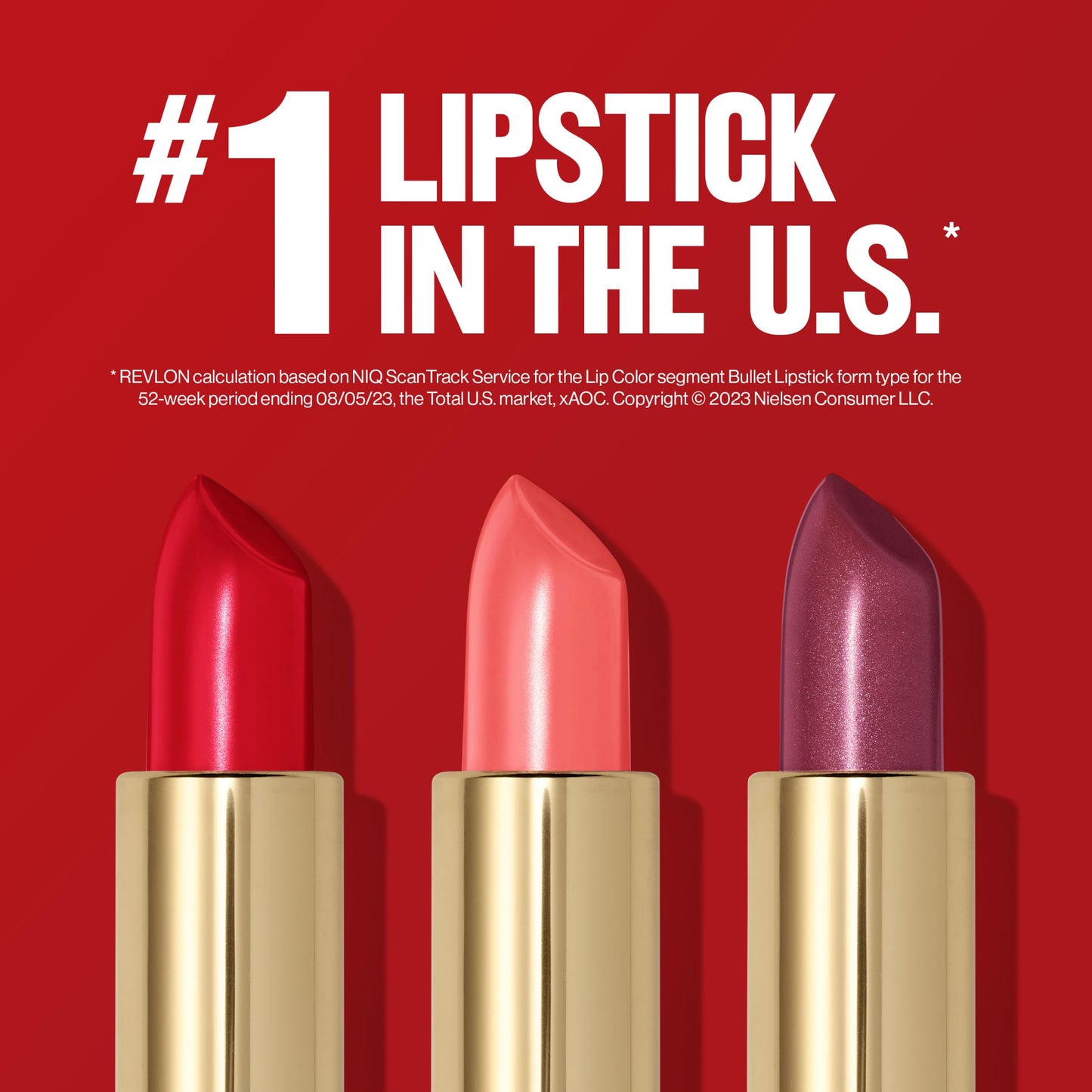 REVLON Super Lustrous Lipstick Gift Set, 5-Piece, Creamy Formula, Moisturized Feel, 755 Bare It All, 477 Black Cherry, 535 Rum Raisin, 805 Candied