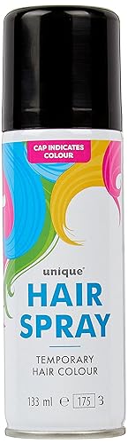 Neon Black Temporary Hair Spray (4.5 fl. oz) 1 Count - Easy-to-Use Colorful Hair Styling for Festivals, Parties, and Events