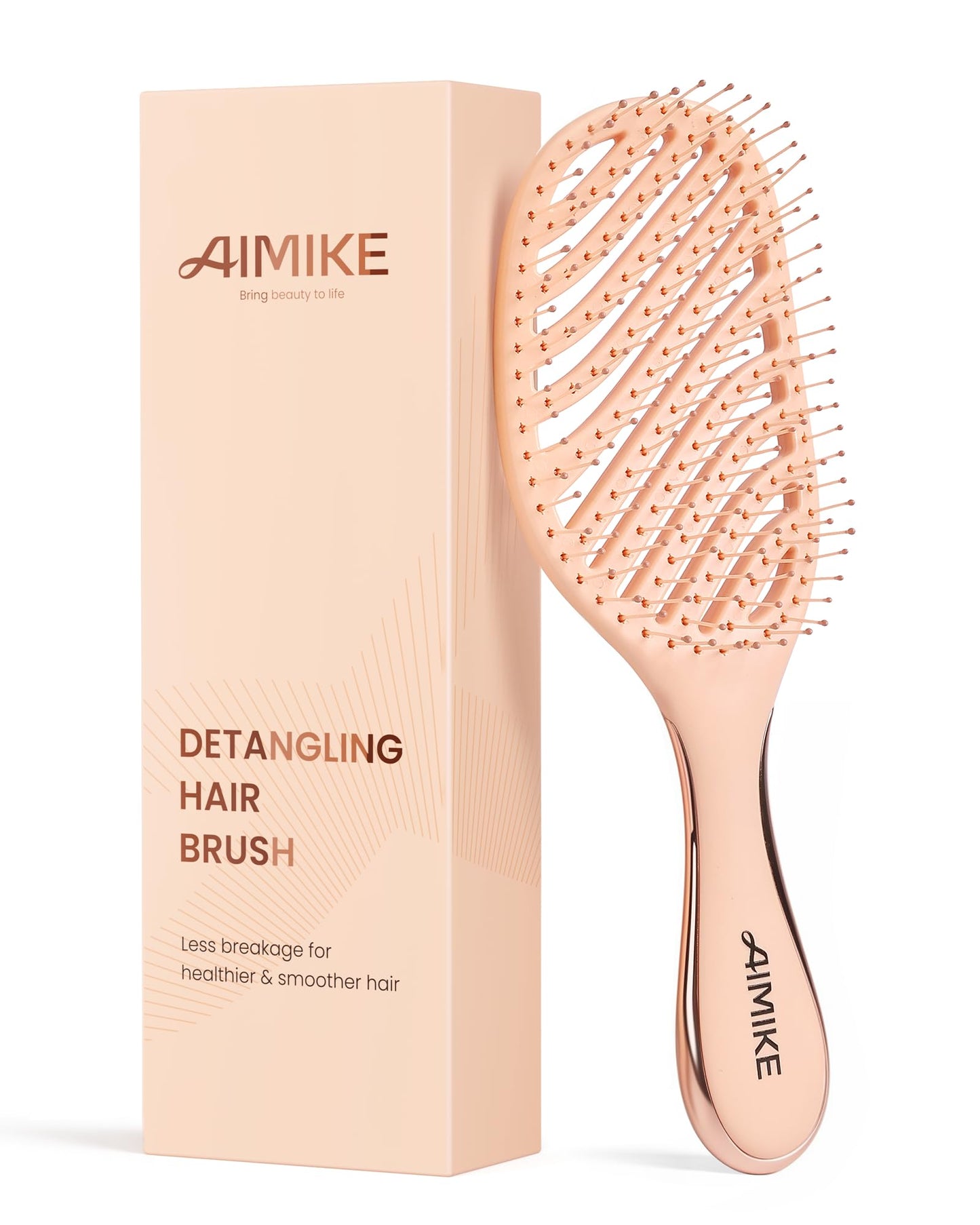 AIMIKE Detangling Brush, Wet Dry Vented Detangler Brush w/Soft Bristles, Pain-Free Detangle Hairbrush Loosens Stubborn Tangles, Extra Gentle on Beauty and Personal Care AIMIKE Default Title
