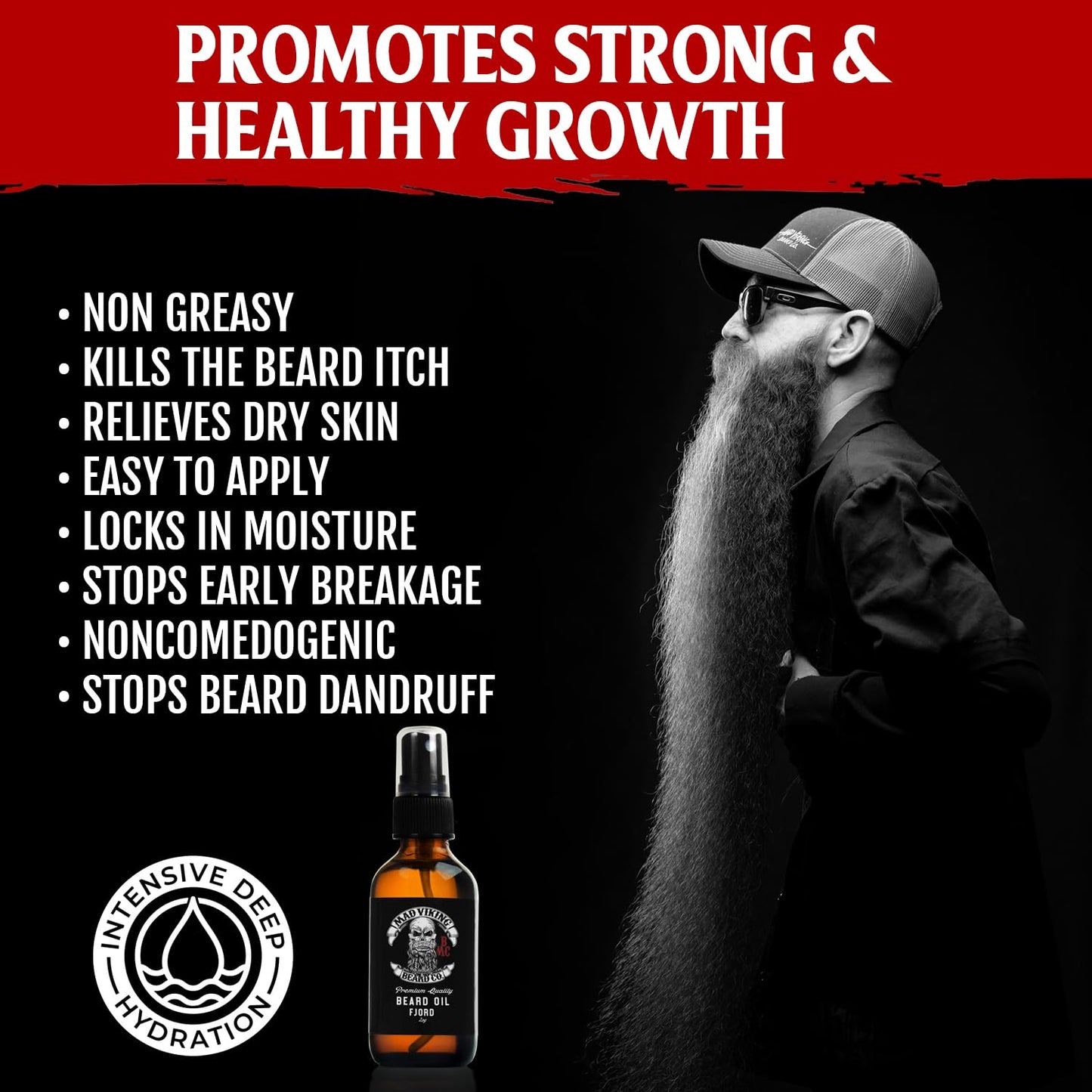 Mad Viking Fjord Beard Oil - Hydrate, Soften And Grow Your Beard Naturally. Fight Itch And Dandruff With A Crisp Yet Woodsy Mint, Orange, Cedarwood Beauty and Personal Care MAD VIKING BEARD CO.