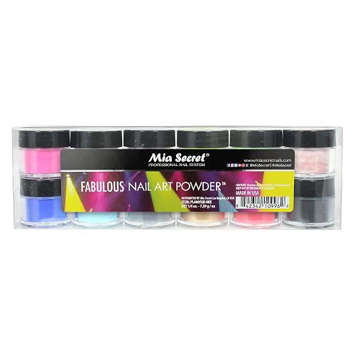 Mia Secret Nail Art Powder - Fabulous Collection (12 PC) Beauty & Personal Care Mia Secret