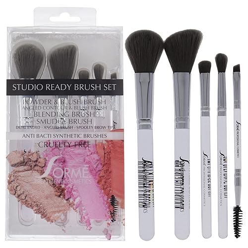 Sorme' Treatment Cosmetics Professional Brush Set A (968,969,970,971,972), Soft Fibers, Flawless Blending, Comfortable Grip, Professional Application