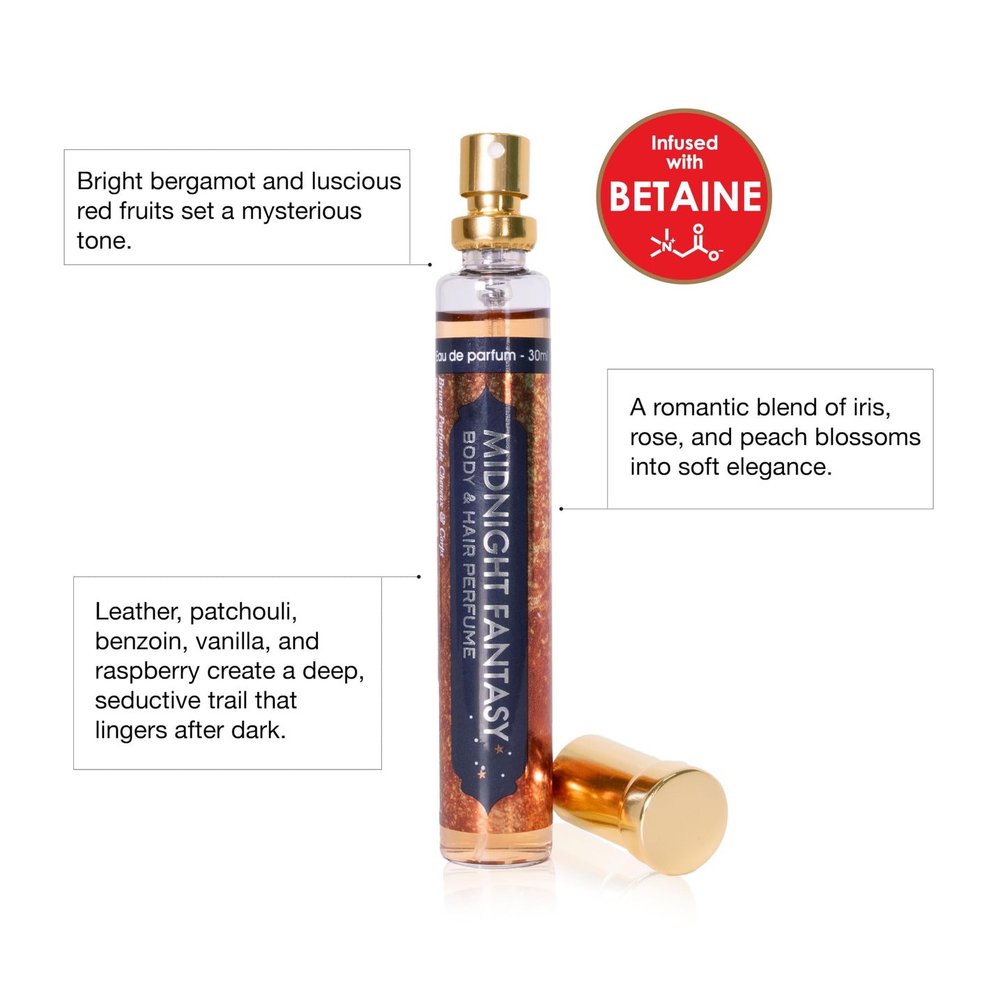 Esha Body & Hair Perfume Mist - Eau de Parfum for Women - Infused with Betaine - (MIDNIGHT FANTASY) Beauty & Personal Care Esha