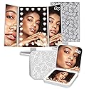 Impressions Vanity Hello Kitty Lighted Makeup Mirrors Bundle, Supercute Trifold and Compact Mirror with LED Lights, Magnification, Touch Screen
