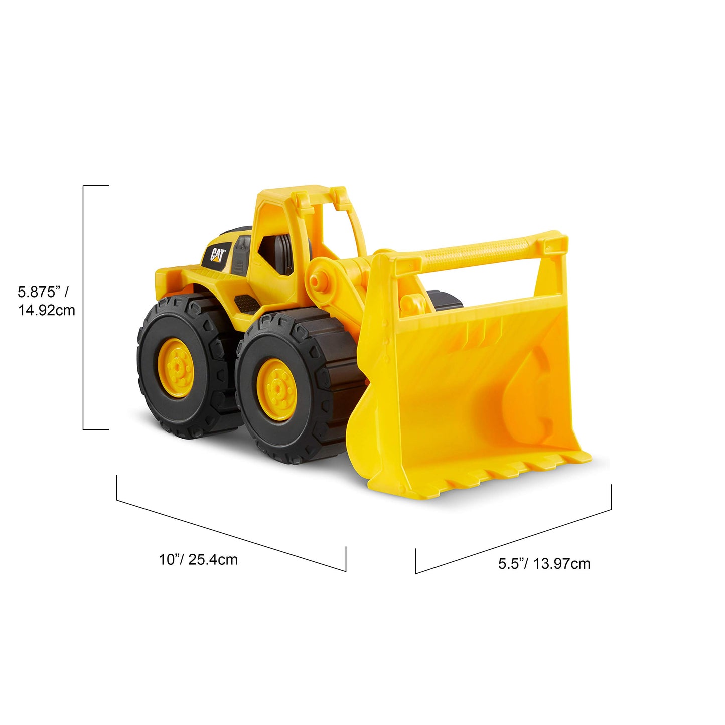 CAT Construction Fleet 10" Front Loader Toy – Durable Plastic Vehicle with Working Bucket & Free-Rolling Wheels for Kids Ages 2+