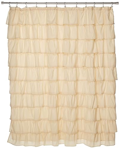 Spring Design Flamenco Ruffle Shower Curtain (Ivory)