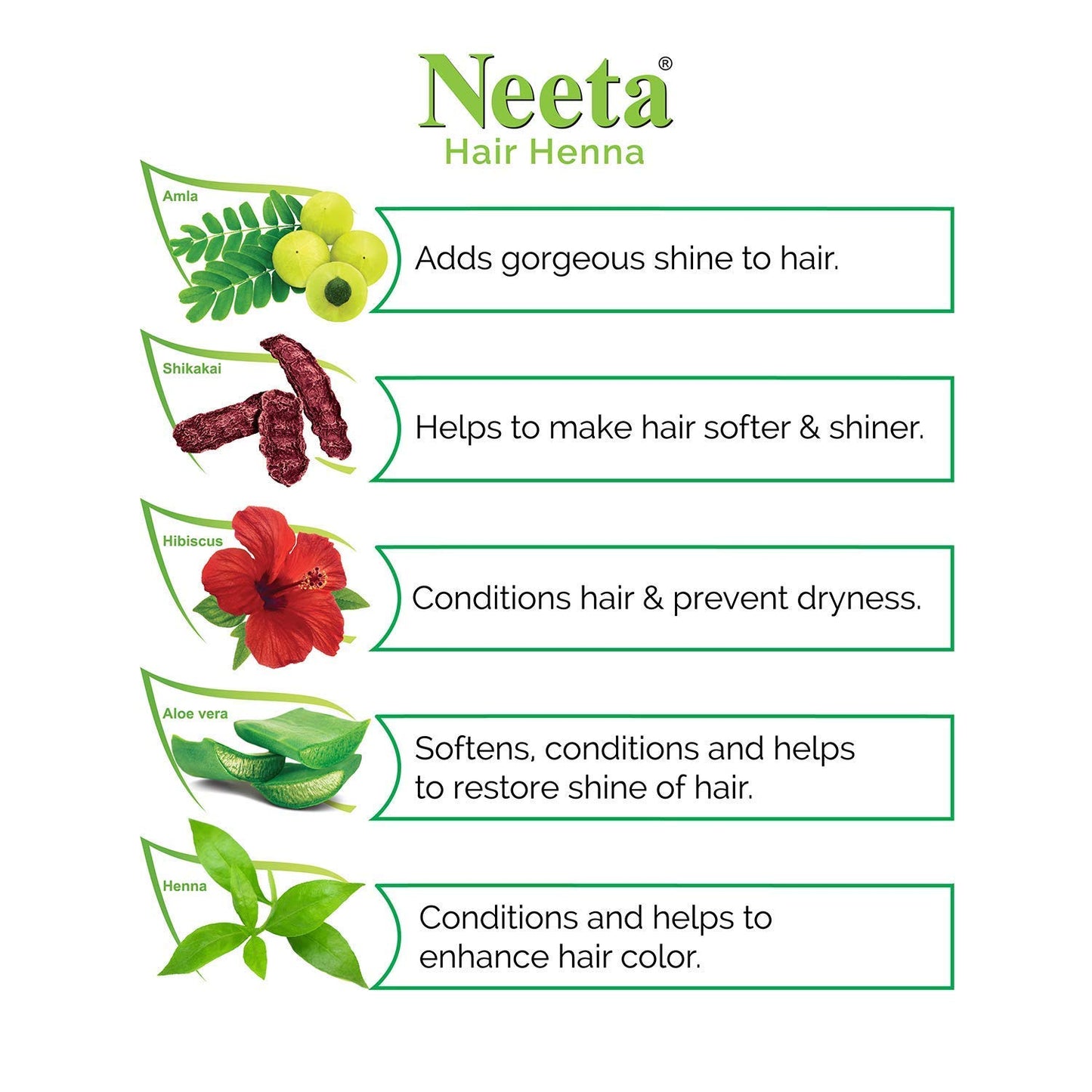 Neeta Hair Henna Powder Enriched With Natural Herbs, Ammonia Free Henna Hair Dye - Natural Brown - 4.41Oz