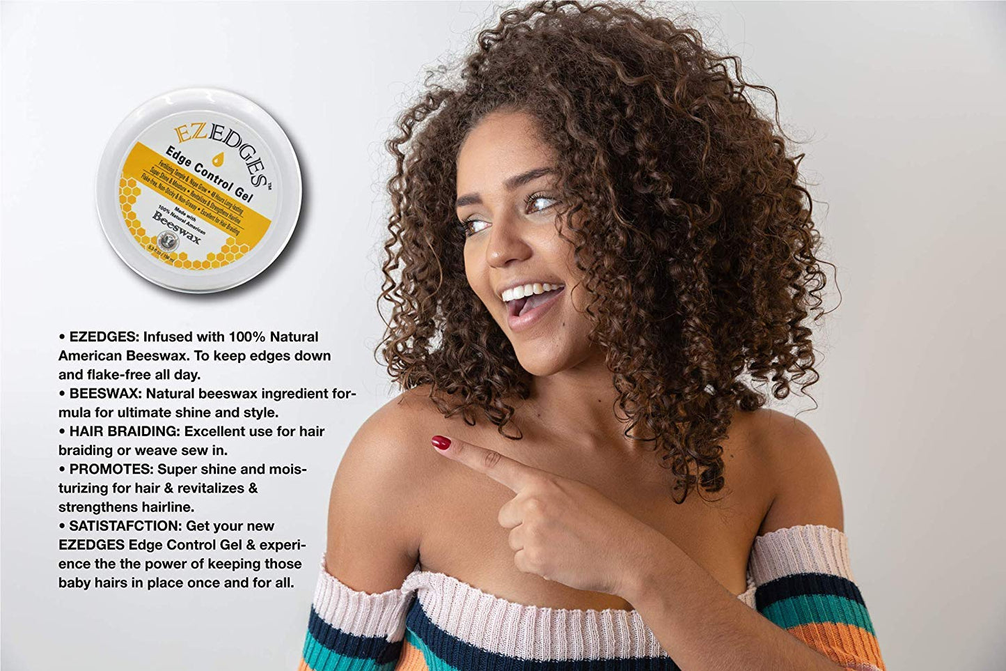 Edge Control Gel ? Super Shine & Moisture ? Flake-Free, Non-Sticky & Non-Greasy ? Excellent for Hair Braiding