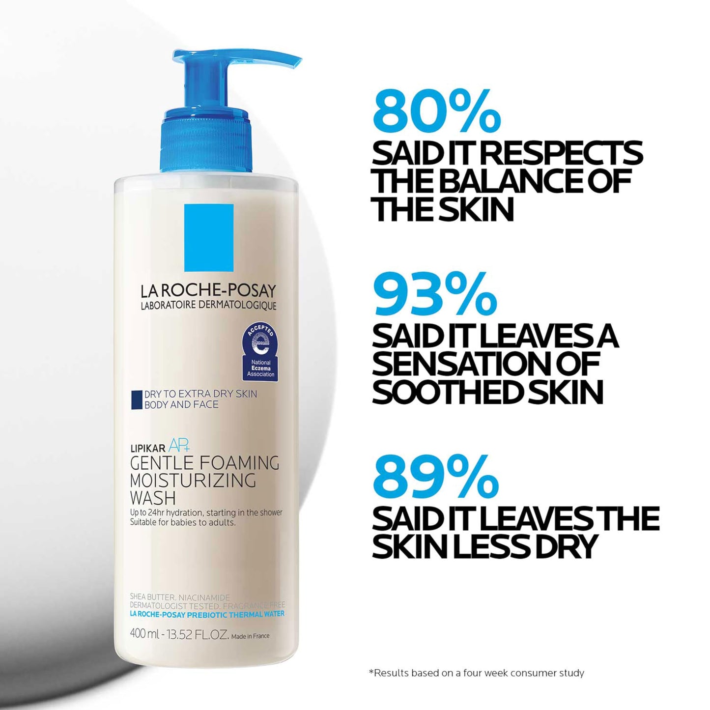 La Roche-Posay Lipikar AP+ Gentle Foaming Moisturizing Wash, Shea Butter + Niacinamide + Glycerin, Moisturizing Body Wash & Face Wash For Dry Skin Beauty and Personal Care La Roche-Posay