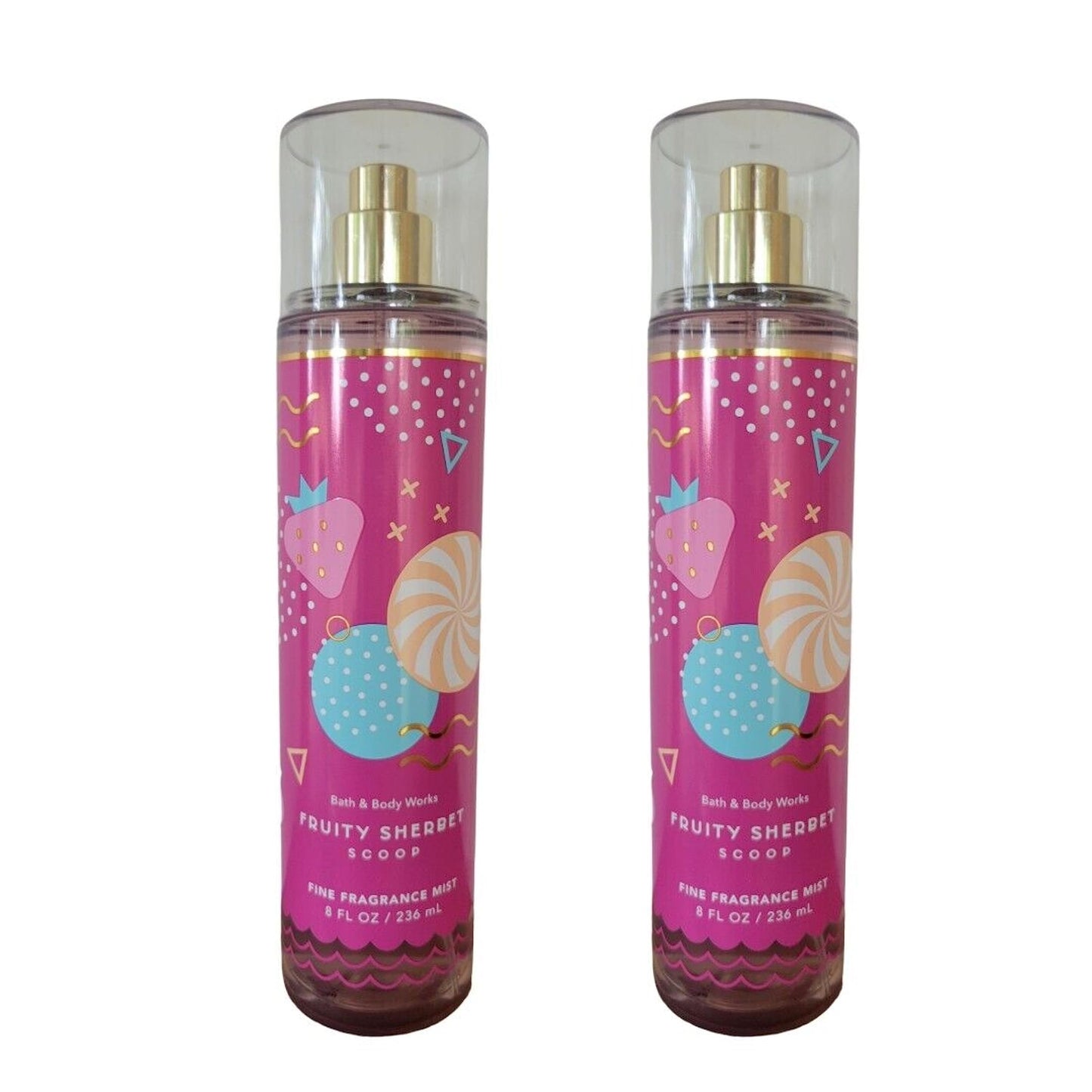 Bath & Body Works Fragrance Mist 2-Pack 8oz Each (Fruity Sherbet Scoop)