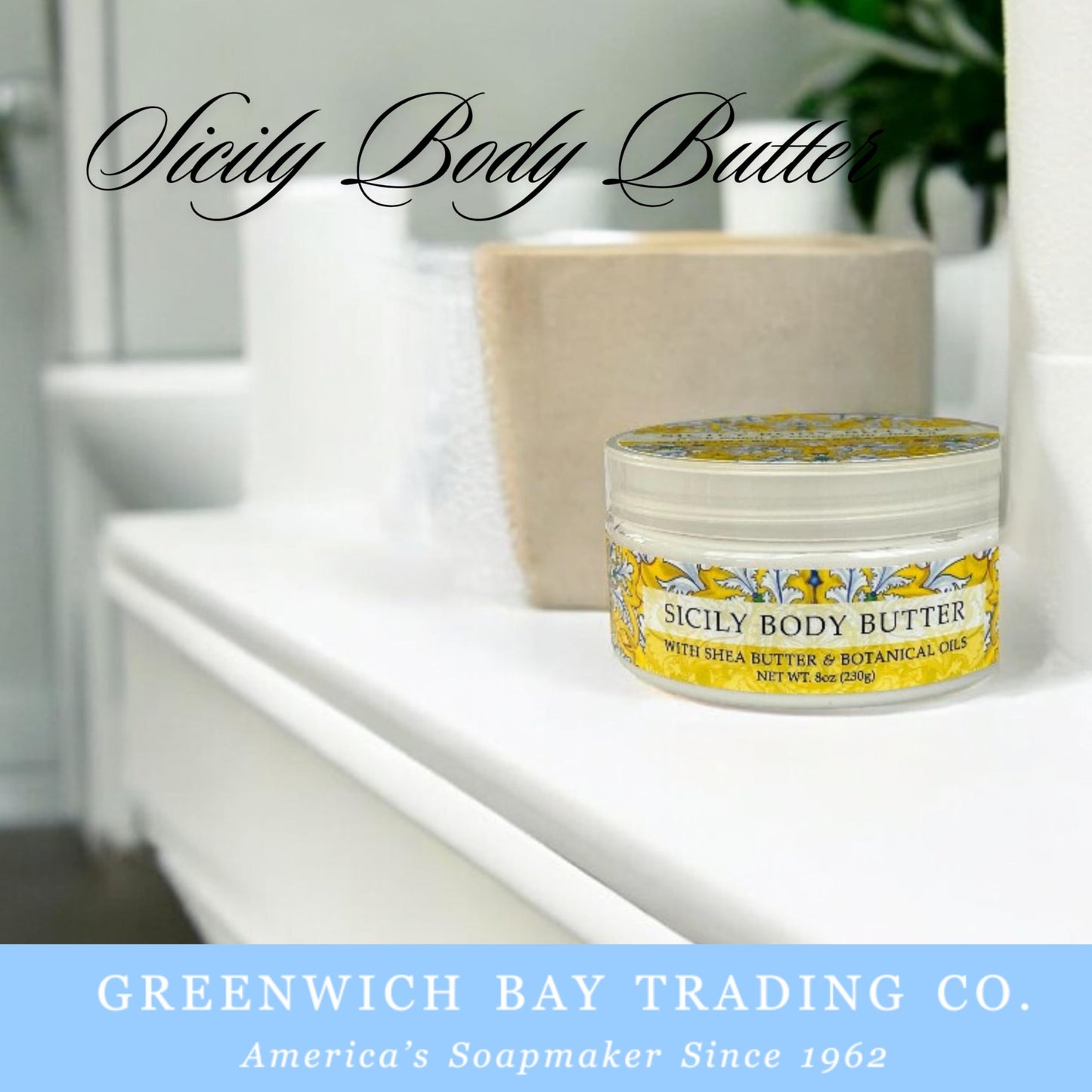 Greenwich Bay Trading Destination Body Butter 8oz | Luxurious Moisturizing Cream | Enriched with Shea Butter & Essential Oils for Deep Hydration |