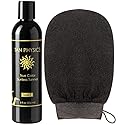 Tan Physics Sunless Tanner 8oz with Exfoliation Mitt- Self Tanning Lotion - Instant Tanning Lotion for Face & Body - Natural Self Tanner for a