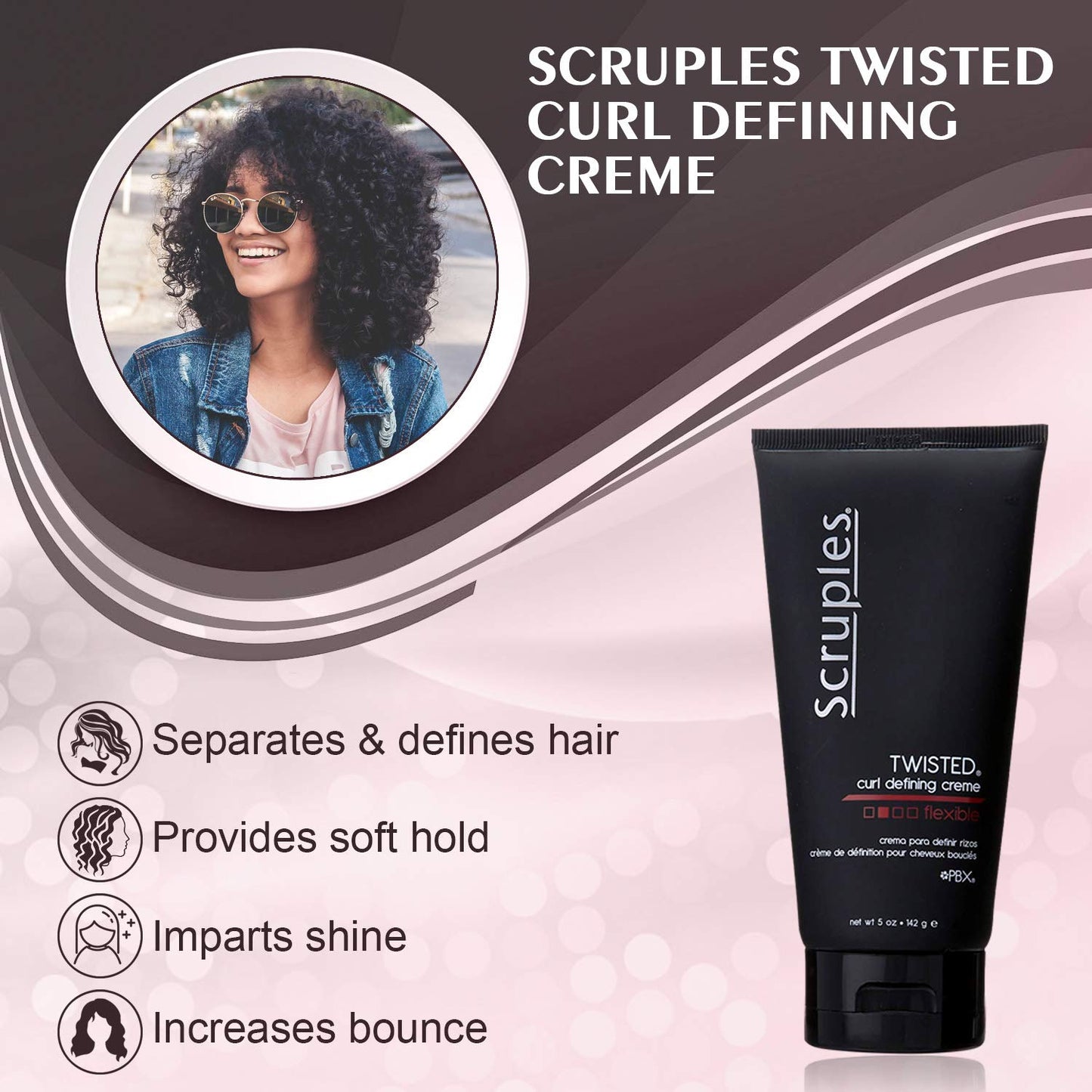 Scruples Twisted Curl Cream - Conditioning & Styling Hair Cream - Curly Hair Products for Women & Men - Helps Define & Control Frizz - Dries Without