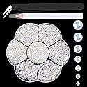 Nail Art Flat Back Half Round Pearl Kits 5, 1 Box of 2400 Pcs Flat-Back White AB Pearl with Tweezer and Picker Pencil for Home DIY Nails Body Face