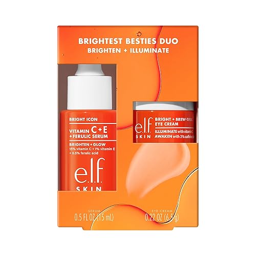 e.l.f. SKIN Brightest Besties Duo, Travel-Sized Skincare Set, Brightening Face Serum & Vitamin C Eye Cream, Boosts Radiance, Depuffs & Evens Skin