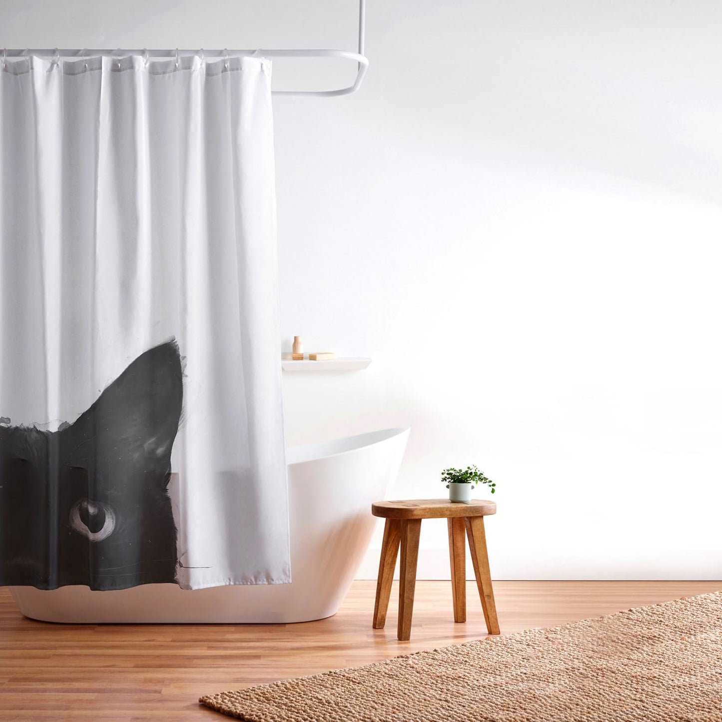 Society6 Shower Curtain - Bathroom Decor by Laura Graves - Extra Long Fabric Shower Curtains for Bathroom, 71" x 74", are You Awake Yet