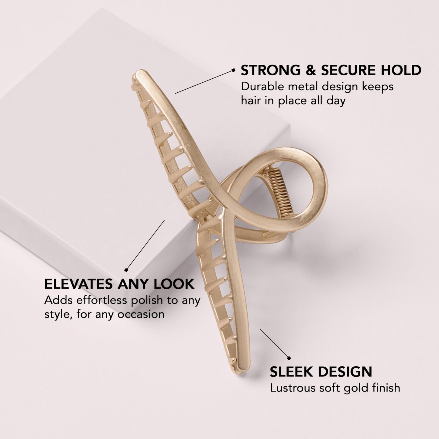 The Hair Edit French Twist Claw Clip - Chic Hair Clip for Women, Elegant Gold Metal Hair Clip, Ideal Gift For Women, Chic Up Dos and Half Up Styles