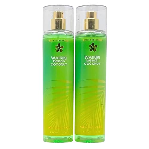 Bath & Body Works Fragrance Mist 2-Pack 8oz Each (Waikiki Beach Coconut) Packaging Varies
