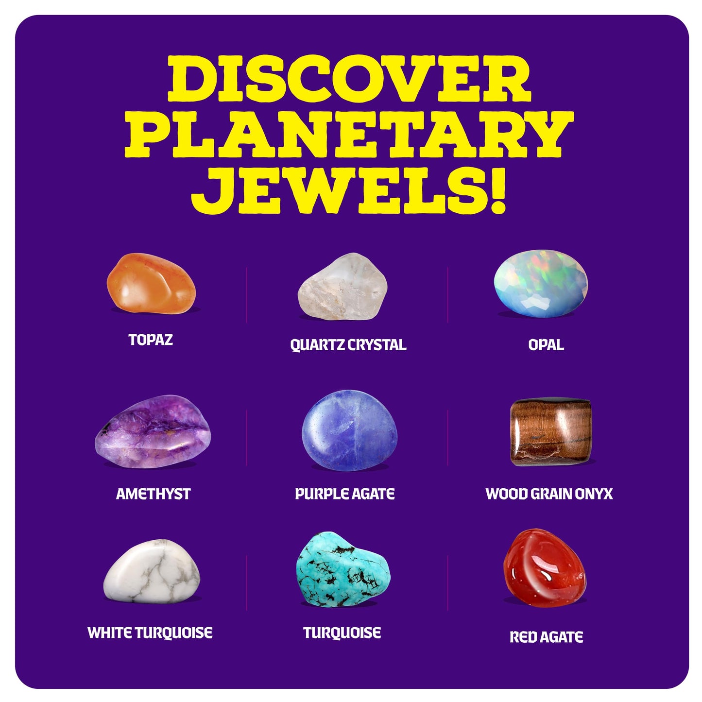 Dan&Darci Galaxy Gem Dig Kit – Space Science STEM Toy with Gemstones for Kids Ages 6-12, Fun Gift for Boys & Girls