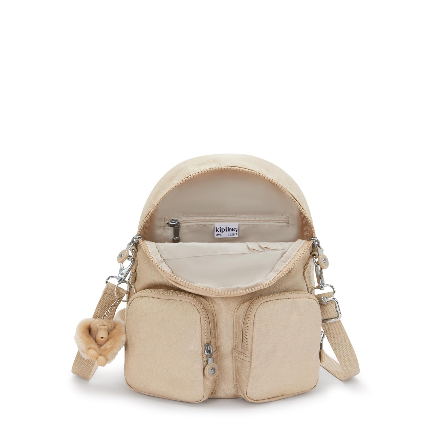 Kipling Women's Firefly Up Backpacks, Sparkled Beige, One Size, FIREFLY UP