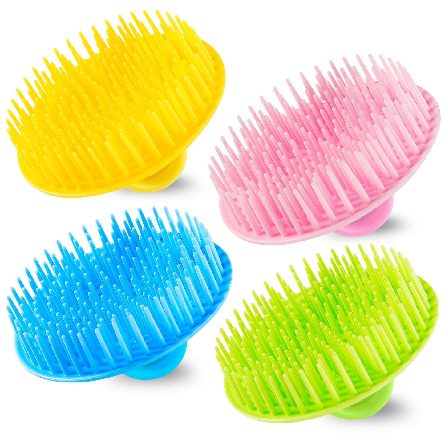 4Pack Hair Scalp Exfoliator Brush Dandruff Cleaning brush, Flexible Scalp Massager, Shower Shampoo Brush for Home, Office, Travel and Pets-TM Beauty and Personal Care YEALIFE Default Title