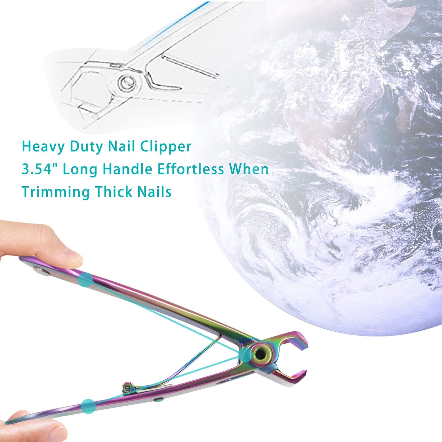Werlla Toenail Clippers for Thick Nails, Toe Nail Clippers for Women, Long Handle Effortless 17mm Wide Jaw Opening for Men & Seniors, Extra Large