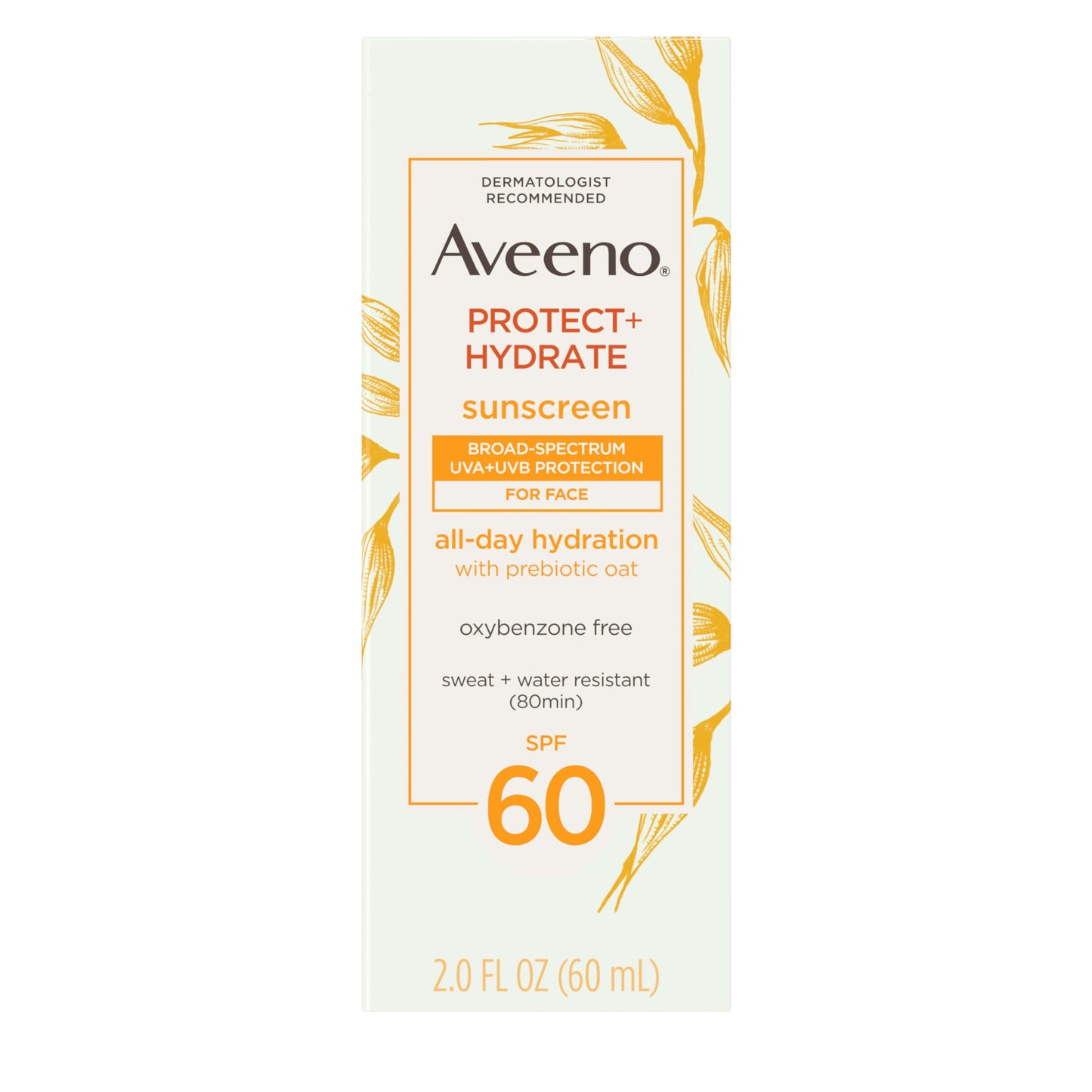 Aveeno Protect + Hydrate Face Sunscreen, SPF 60 Broad Spectrum, for Sensitive Skin, Travel Size, Water Resistant (80 minutes), Paraben, Oxybenzone Beauty and Personal Care Aveeno Default Title